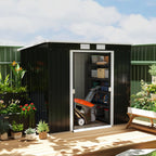 7 x 4ft Metal Garden Storage Shed w/ Double Door Dark Grey
