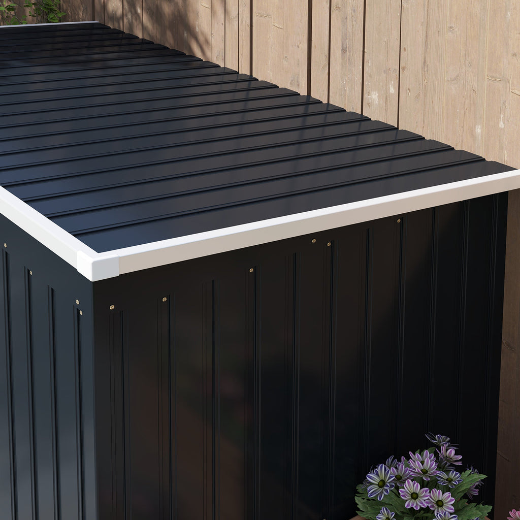 7 x 4ft Metal Garden Storage Shed w/ Double Door Dark Grey