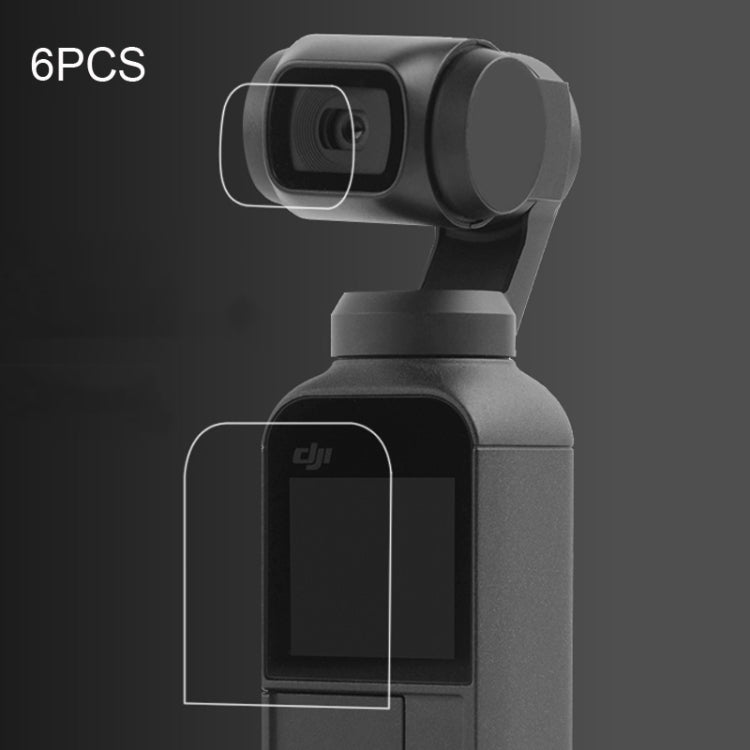 6 PCS HD Lens Protector + Screen Film for DJI OSMO Pocket Gimbal, HD Lens Protector HD Lens Protector