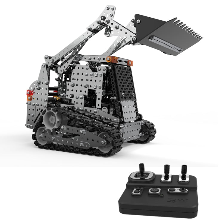 MoFun SW(RC)-008 2.4G Wireless Remote Control 10-channel Caterpillar Forklift Children DIY Stainless Steel Assembled Toy, SW(RC)-008 SW(RC)-008
