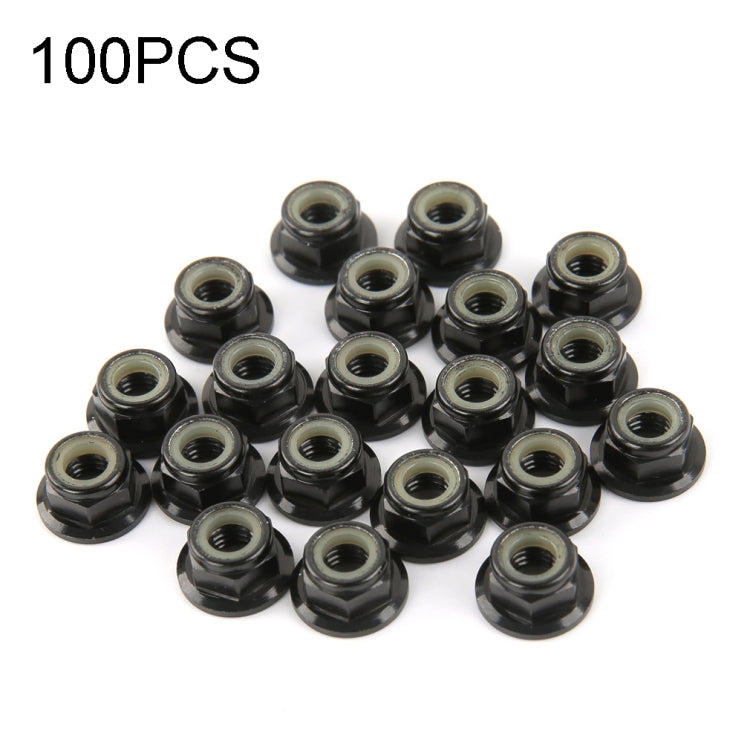 100 PCS iFlight M5 CW 6061 Aluminum Motor Screw Nuts Nylon Insert Self Lock Flange Nut for RC FPV Racing Drone Motor, M5 CW 6061(Black), M5 CW 6061(Red) M5 CW 6061(Black) Black