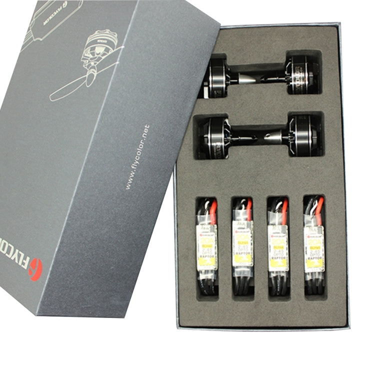 Flycolor Raptor Series Power Set, Includes 4 PCS 20A Speed Controllers + 4 PCS 2300KV Motors + 4 PCS 5045 Propellers, 2300KV – Durable Build, Easy to Use