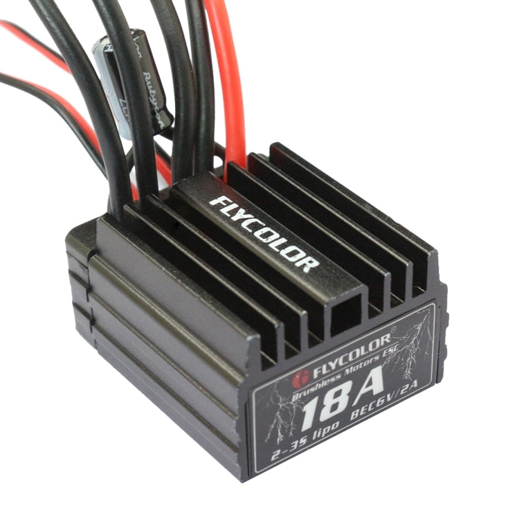 Flycolor Thunder Series 18A Sensorless Brushless Electronic Speed Controller for RC Car, 18A 18A