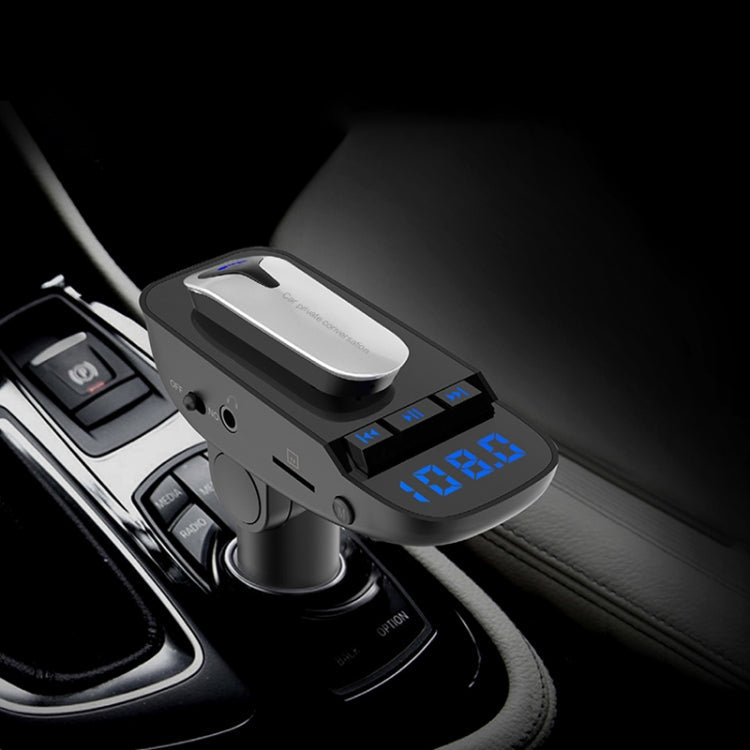 ER9 2 in 1 Hands-Free Calling Car Kit Wireless Bluetooth Headset Dual USB Charger FM Transmitter MP3 Music Player, ER9 ER9