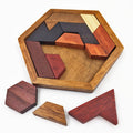 Children Wooden Toys Hexagon Puzzle Geometric Abnormity Shape Puzzle Tangram Default Title