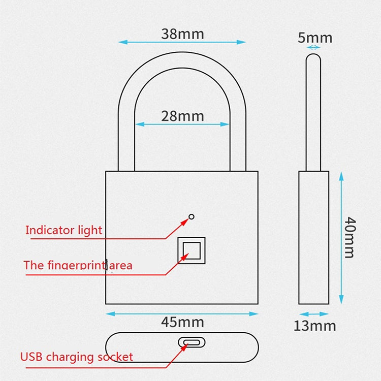 Stainless Steel Automatic Intelligent Fingerprint Padlock Electronic Lock, 10 Fingerprint Edition – Waterproof