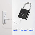 Stainless Steel Automatic Intelligent Fingerprint Padlock Electronic Lock, 10 Fingerprint Edition – Waterproof