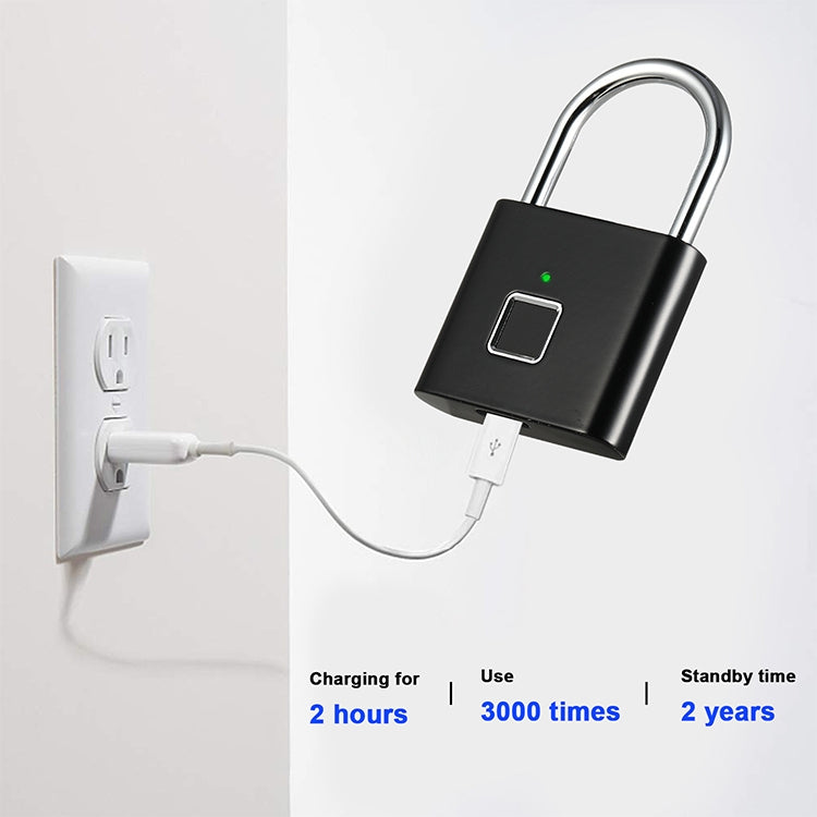 Stainless Steel Automatic Intelligent Fingerprint Padlock Electronic Lock, 10 Fingerprint Edition – Waterproof
