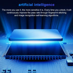 T23FB Micro USB Charging Zinc Alloy Smart Fingerprint + Bluetooth Triple Linkage Open Drawer Lock File Cabinet Lock, Triple Linkage Open Fingerprint + Bluetooth
