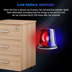 T23FB Micro USB Charging Zinc Alloy Smart Fingerprint + Bluetooth Triple Linkage Open Drawer Lock File Cabinet Lock, Triple Linkage Open Fingerprint + Bluetooth