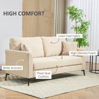 Linen Fabric Modern Accent Chair with Metal Legs, Wood Frame