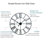 40cm Retro Living Room Iron Round Roman Numeral Mute Decorative Wall Clock, 40cm