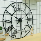 40cm Retro Living Room Iron Round Roman Numeral Mute Decorative Wall Clock, 40cm