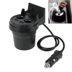 5V 1A+2.4A Two USB Ports & Two Car Cigarette Lighter Socket Car Charger with Holder Function, 5V 1A+2.4A 5V 1A+2.4A