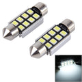 2 PCS 41mm Festoon 3W 300LM White Light 8 LED 3528 SMD Canbus Error-Free Car Reading Lamps, DC 12, 41mm 41mm