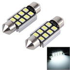 2 PCS 41mm Festoon 3W 300LM White Light 8 LED 3528 SMD Canbus Error-Free Car Reading Lamps, DC 12, 41mm 41mm