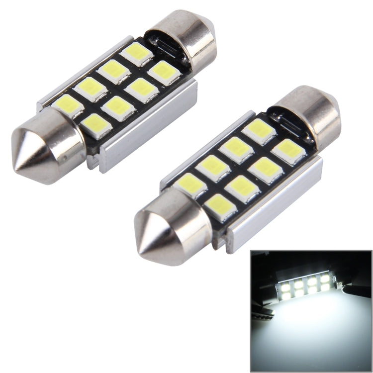2 PCS 41mm Festoon 3W 300LM White Light 8 LED 3528 SMD Canbus Error-Free Car Reading Lamps, DC 12, 41mm 41mm