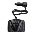 12-24V 3.1A 3 USB Ports & 3 Car Cigarette Lighter Sockets Car Charger, 12-24V 3.1A With 23 USB