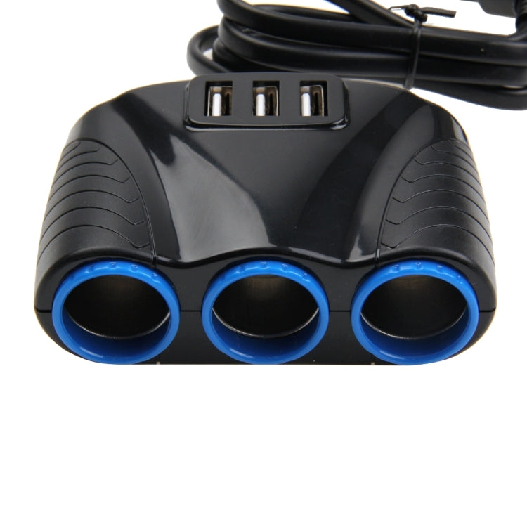 12-24V 3.1A 3 USB Ports & 3 Car Cigarette Lighter Sockets Car Charger, 12-24V 3.1A With 23 USB