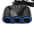 12-24V 3.1A 3 USB Ports & 3 Car Cigarette Lighter Sockets Car Charger, 12-24V 3.1A With 23 USB