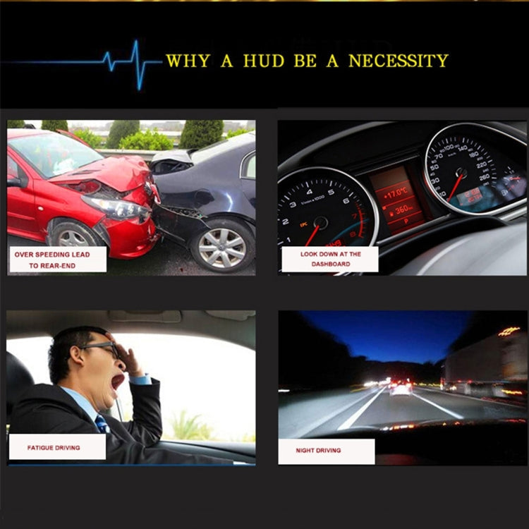 Geyiren A5 HUD 3.5 inch Car Head Up Display with GPS System, Two Mode Display, Light Sensors, KM/h MPH Speed, Compass, Speed Alarm, A5(Black), A5 (Green Light)