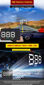 Geyiren A5 HUD 3.5 inch Car Head Up Display with GPS System, Two Mode Display, Light Sensors, KM/h MPH Speed, Compass, Speed Alarm, A5(Black), A5 (Green Light)