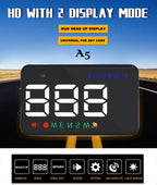 Geyiren A5 HUD 3.5 inch Car Head Up Display with GPS System, Two Mode Display, Light Sensors, KM/h MPH Speed, Compass, Speed Alarm, A5(Black), A5 (Green Light)