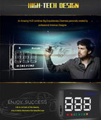 Geyiren A5 HUD 3.5 inch Car Head Up Display with GPS System, Two Mode Display, Light Sensors, KM/h MPH Speed, Compass, Speed Alarm, A5(Black), A5 (Green Light)