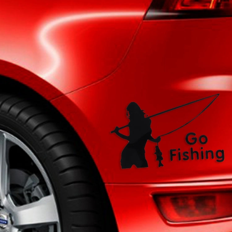 Beauty Go Fishing Styling Reflective Car Sticker, Size: 14cm x 8.5cm, Fishing Styling 2, Styling Reflective 2 – Waterproof Styling Reflective 2 Black