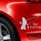 Beauty Go Fishing Styling Reflective Car Sticker, Size: 14cm x 8.5cm, Fishing Styling 2, Styling Reflective 2 Fishing Styling 2 Silver