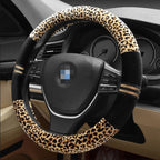 Leopard Grain Steering Wheel Cover, Adaptation Steering Wheel Diameter: 37-38 cm, 37-38cm Beige, 37-38cm Coffee, 37-38cm Black