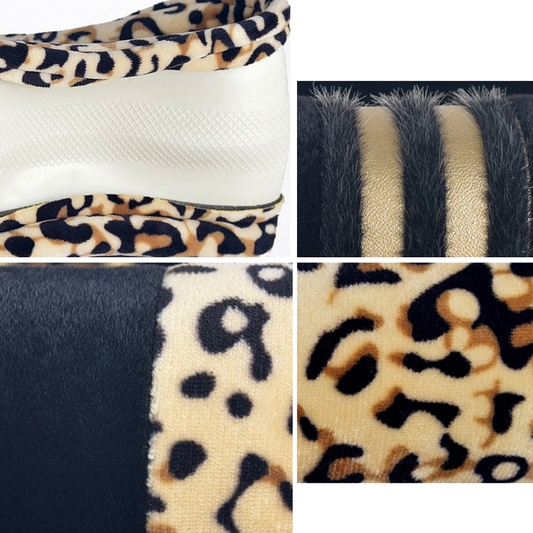 Leopard Grain Steering Wheel Cover, Adaptation Steering Wheel Diameter: 37-38 cm, 37-38cm Beige, 37-38cm Coffee, 37-38cm Black