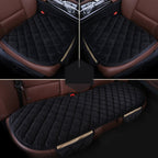 3 PCS / Set Luxurious Warm Car Seat Cover Cushion Universal Front Back Seat Covers Car Non-slip Chair Pad Warm Car Mats No Back Plush Cushion Black