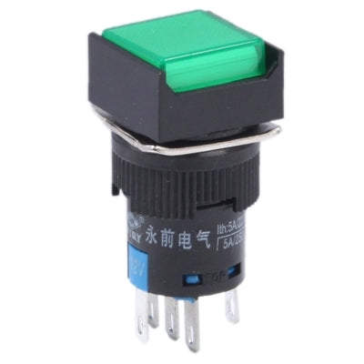 Car DIY Square Button Push Switch with LED Indicator, DC 24V, DC 24V Green, DC 24V Red DC 24V Green Green