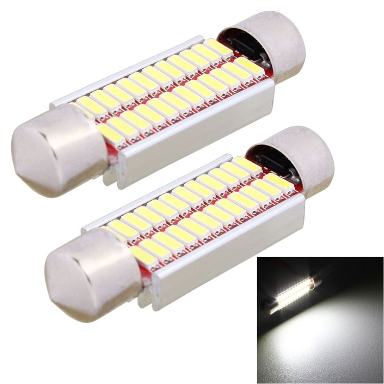 2 PCS 41mm 2W 240LM White Light 24 LED SMD 4014 Error Free License Plate Lights Car Light Bulb, 41mm 41mm