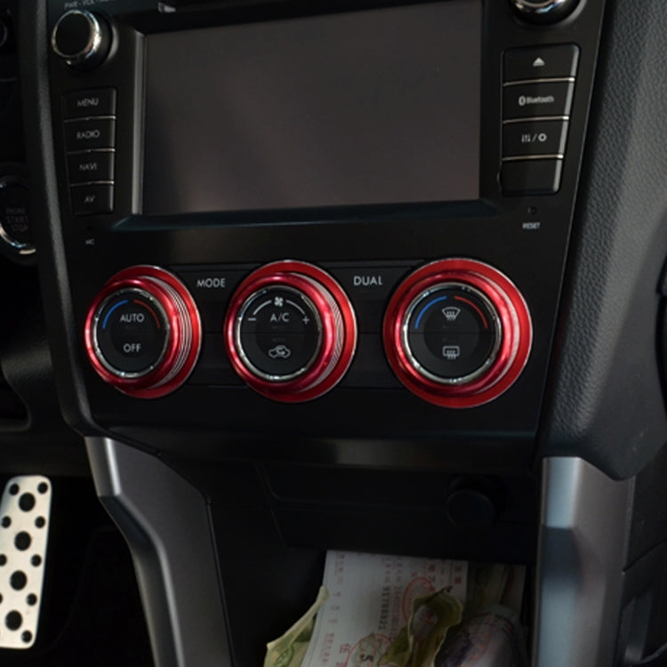 3 PCS Car Aluminum Air Conditioner Knob Case For Subaru – Durable Build, Easy to Use, For Subaru(Silver), For Subaru(Black), For Subaru(Blue), For Subaru(Red) For Subaru(Red) Red