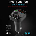 805E Dual USB Charging Bluetooth FM Transmitter MP3 Music Player Car Kit, Support Hands-Free Call & Read TF Card / U Disk Music, 805E