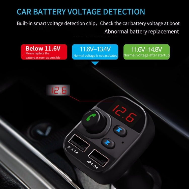 805E Dual USB Charging Bluetooth FM Transmitter MP3 Music Player Car Kit, Support Hands-Free Call & Read TF Card / U Disk Music, 805E