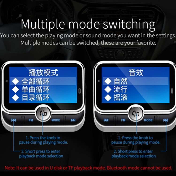 BC32 Dual USB Charging Bluetooth Hand-free Car Charger FM Transmitter MP3 Music Player Car Kit, Support Hands-Free Call & Micro SD Recording & Voltage Detection, BC32