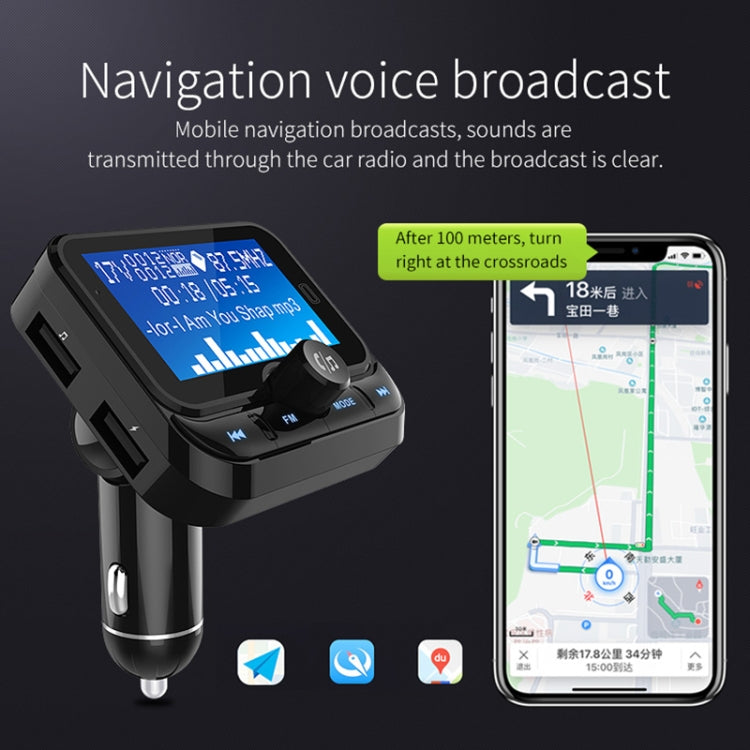 BC32 Dual USB Charging Bluetooth Hand-free Car Charger FM Transmitter MP3 Music Player Car Kit, Support Hands-Free Call & Micro SD Recording & Voltage Detection, BC32