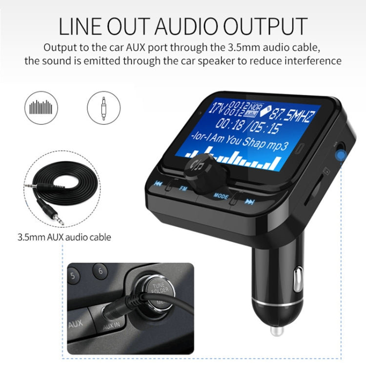 BC32 Dual USB Charging Bluetooth Hand-free Car Charger FM Transmitter MP3 Music Player Car Kit, Support Hands-Free Call & Micro SD Recording & Voltage Detection, BC32