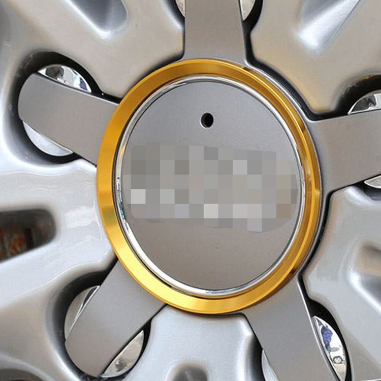 4 PCS Car Aluminum Wheel Hub Deroration Ring For Audi Gold