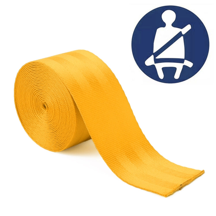 Car Modified Polyester Seat Belt Harness Racing Safety Seat Belt, Length: 3.6m – Durable Build, Easy to Use Yellow