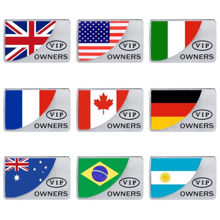 Universal Car France Flag Rectangle Shape VIP Metal Decorative Sticker, France Flag (Silver) – Durable Build, Easy to Use
