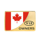 Universal Car Canada Flag Rectangle Shape VIP Metal Decorative Sticker, Canada Flag (Gold)
