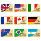 Universal Car Canada Flag Rectangle Shape VIP Metal Decorative Sticker, Canada Flag (Gold)