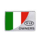 Universal Car Italy Flag Rectangle Shape VIP Metal Decorative Sticker, Italy Flag (Silver) – Durable Build, Easy to Use