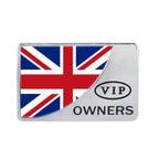 Universal Car UK Flag Rectangle Shape VIP Metal Decorative Sticker, UK Flag (Silver)