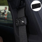 Car Seat Belts Crystal Clip Fixer Tightening Regulator, Crystal Black Crystal Black Black