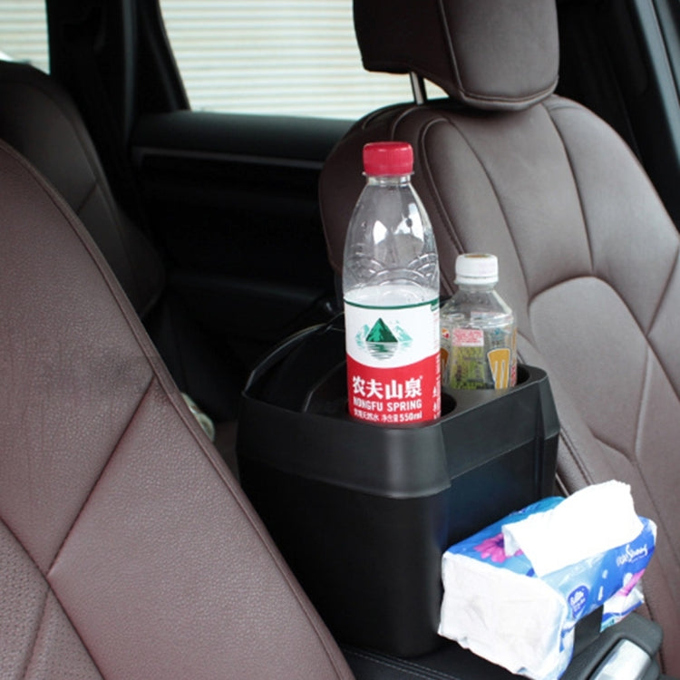 SHUNWEI SD-1605 Multifunction 3 in 1 Car Cup Holder Drink Bottle Can Garbage Can Portable Vehicle Trash Can Bin Rubbish Bin Organizer, SD-1605 Black, SD-1605 Khaki – Durable Build, Easy to Use SD-1605 Black Black